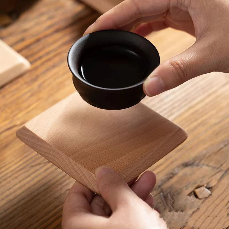 Title 7, Black Walnut Solid Wood Square Tea Cup Coaster ...