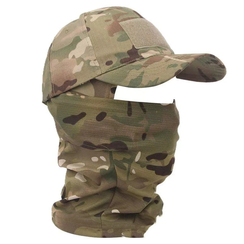 Conjunto de Boné de Beisebol Camuflado e Máscara para Montanhismo ao Ar Livre Proteção Solar e Camuflagem Perfeito para Atividades — foto 12
