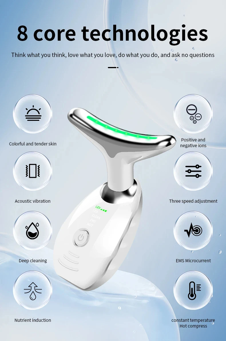 Title 5, Neck Face Beauty Device with Colorful LED Photo...
