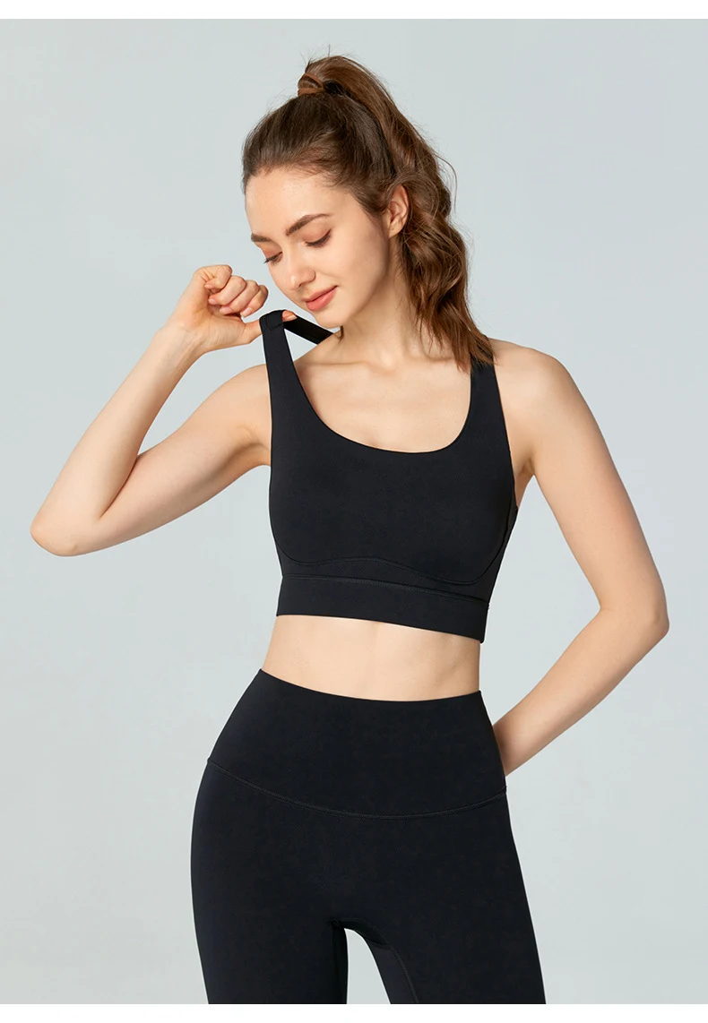 Spring Summer Breathable One Piece Cup Wearing Yoga Vest for Outdoor Activities, Comfortable and Supportive Sports Bra T — photo 2