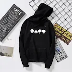 Harajuku Style Plus Suéter acolchoado de veludo com capuz — foto 3