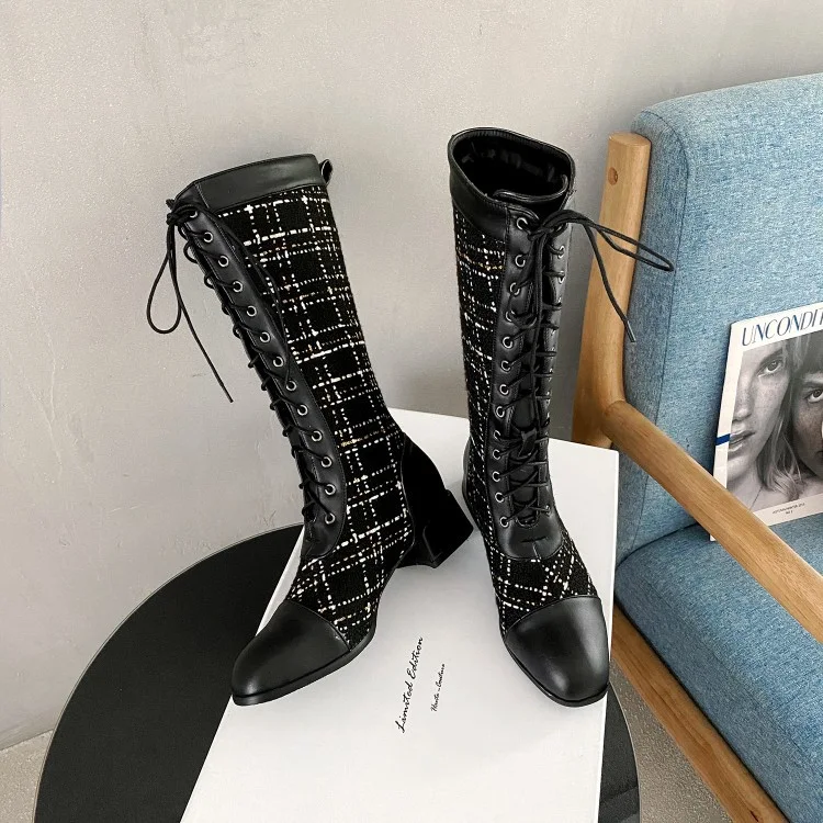 Title 8, Womens Spliced Lace-up High Boots offering sty...