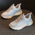 Korean Style Rainbow Bottom Casual Trendy White Sneakers. Comfortable and fashionable footwear, perfect for everyday wea — photo 6