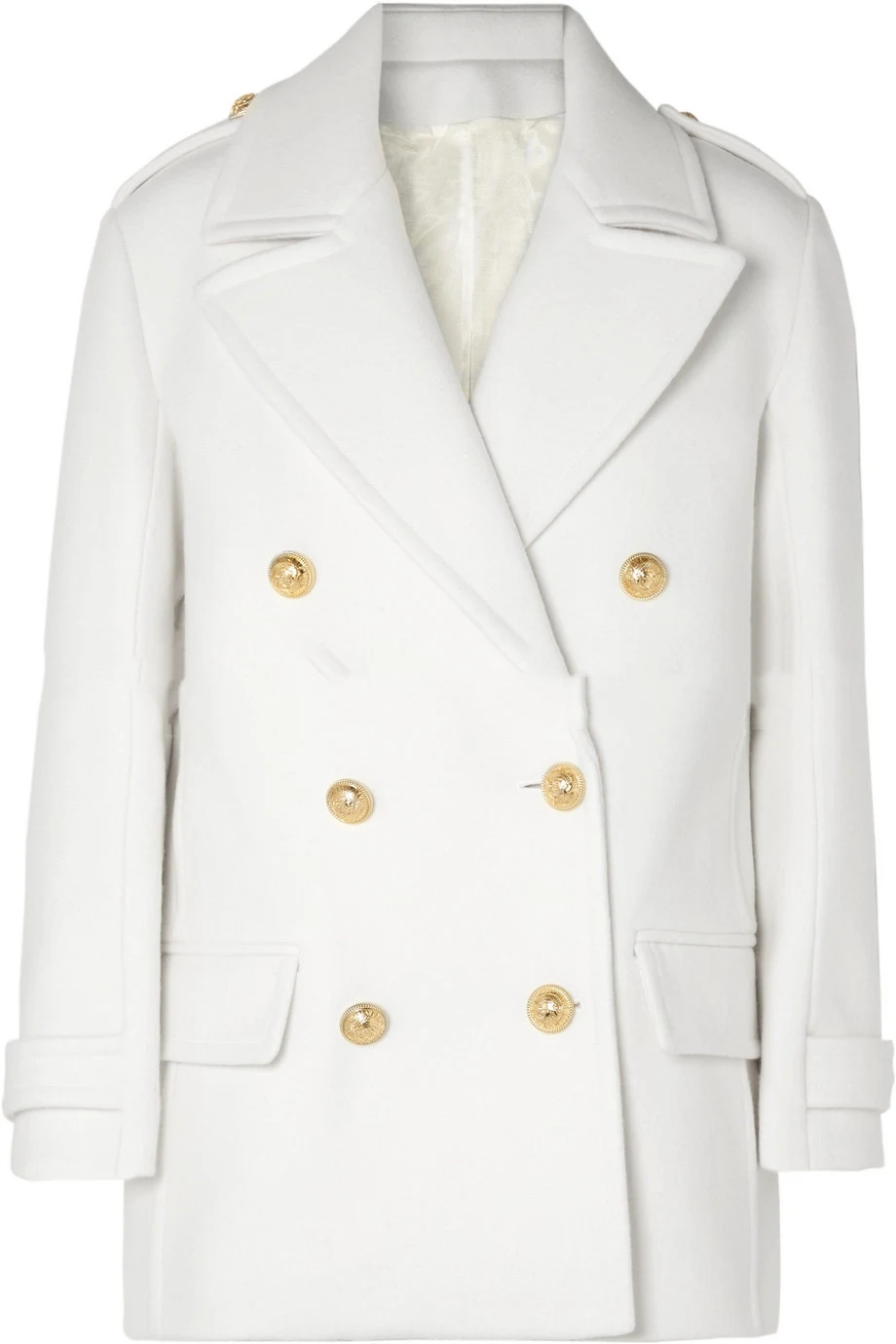 Title 2, Cappotto in cashmere bianco doppiopetto Tempera...