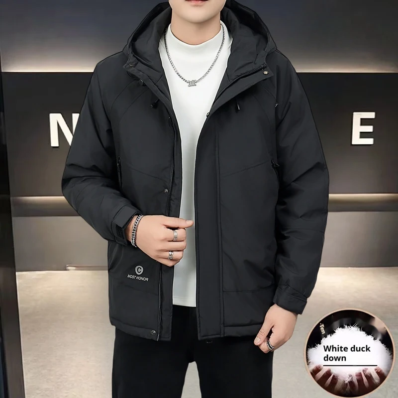 Winter Trendy Workwear Simple All-matching White Duck Down Jacket. Stay warm and stylish all winter long with this versa — photo 6