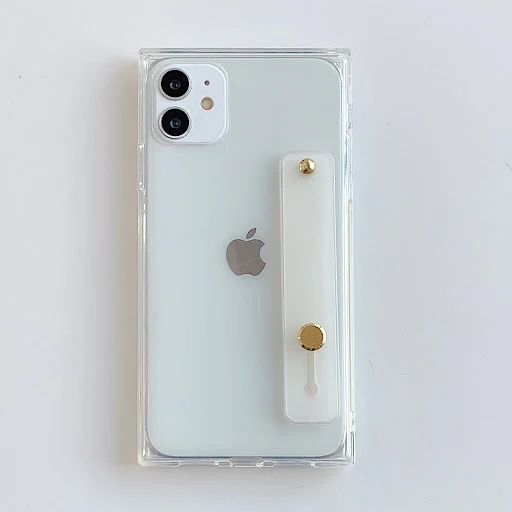 Title 3, Square Transparent Wrist Strap Phone Case for 1...
