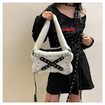 Borsa a spalla in peluche con borchie Sweet Cool Hot Girl — Stile unico e comfort irresistibile! L'accessorio perfetto per un look alla moda e originale. — foto 24