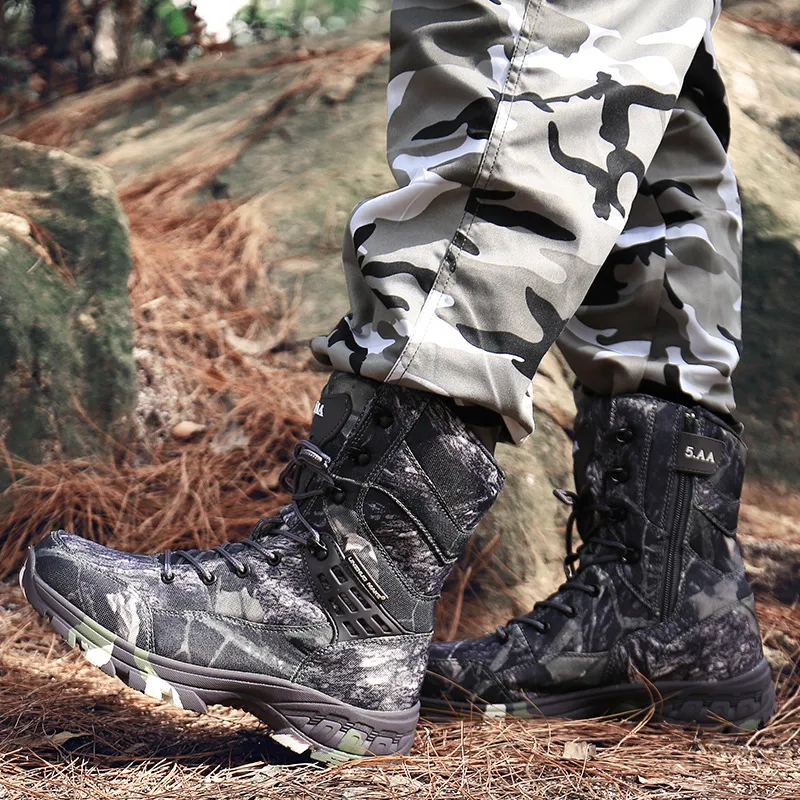 Botas de trabalho masculinas militares resistentes ao desgaste, impermeáveis e duras. Perfeitas para ambientes de trabalho difíceis. — foto 5