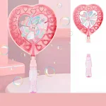 Girly Heart Bubble Wand with Five Holes for Multiple Bubbles, Heart-Shaped Pinwheel. Create lots of fun bubbles with thi — photo 3