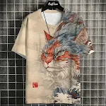 Camiseta de verão masculina com estampa 3D, leve e confortável. Aproveite o design moderno e a sensação fresca para um visual estiloso sob o sol. — foto 1