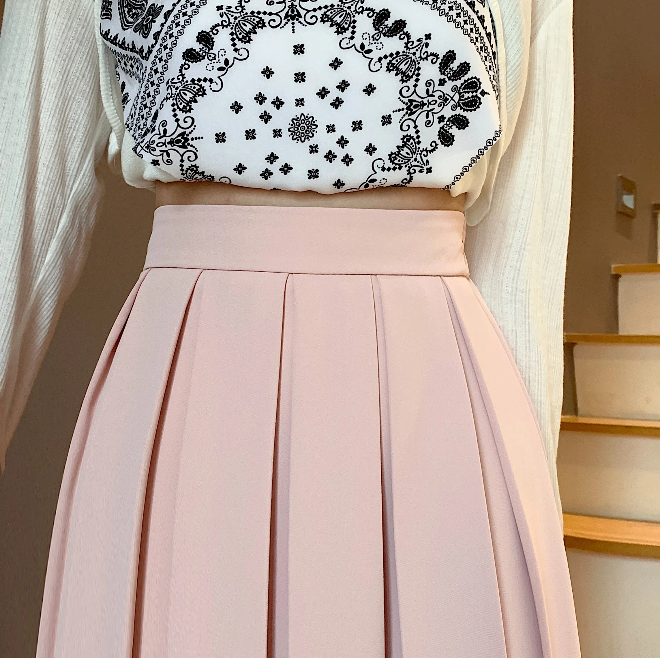 Title 75, Mid Length High Waist A-Line Umbrella Skirt. Fl...