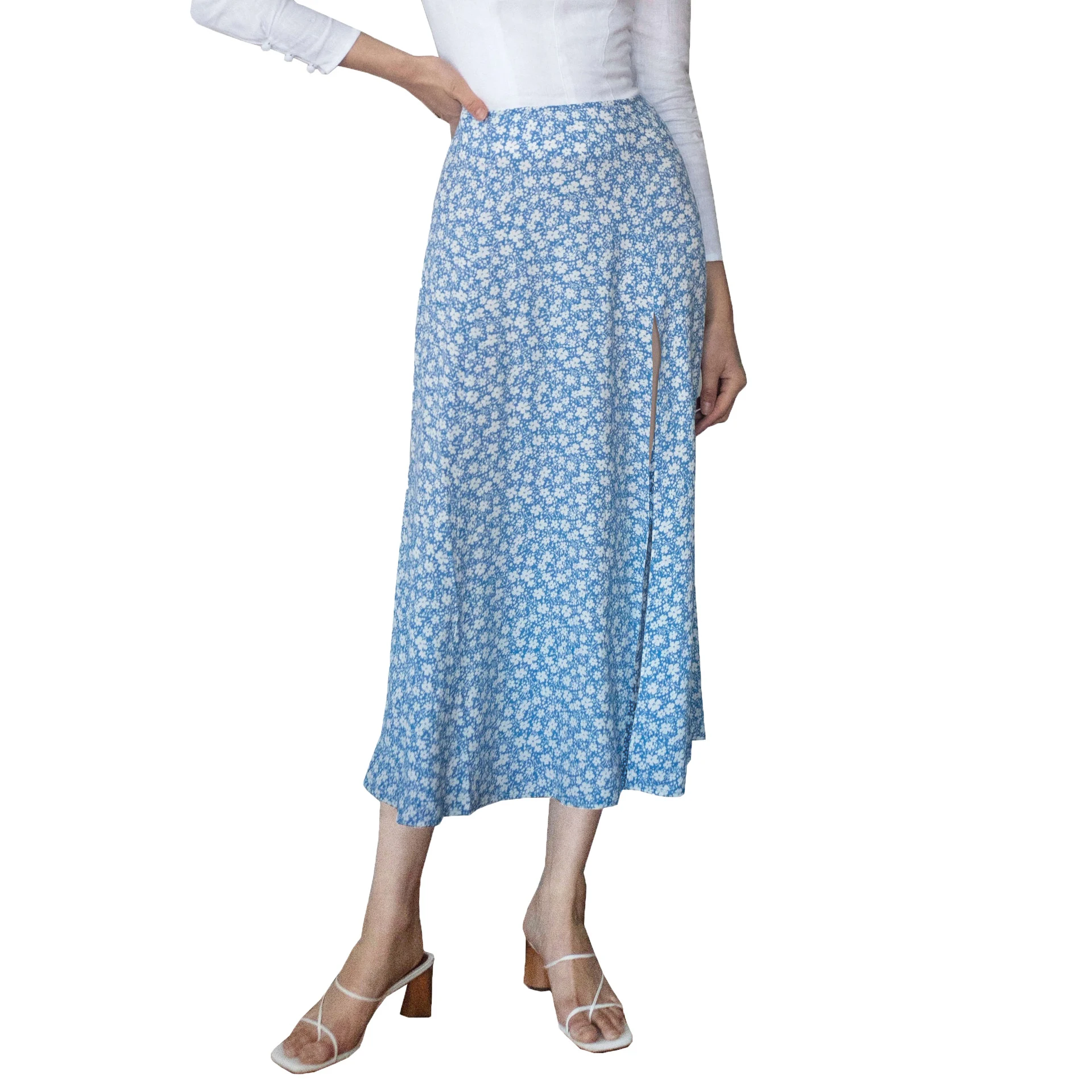 Jupe longue léopard européenne et américaine, taille haute, fente à la hanche. Élégance et confort pour un look tendance. — photo 18