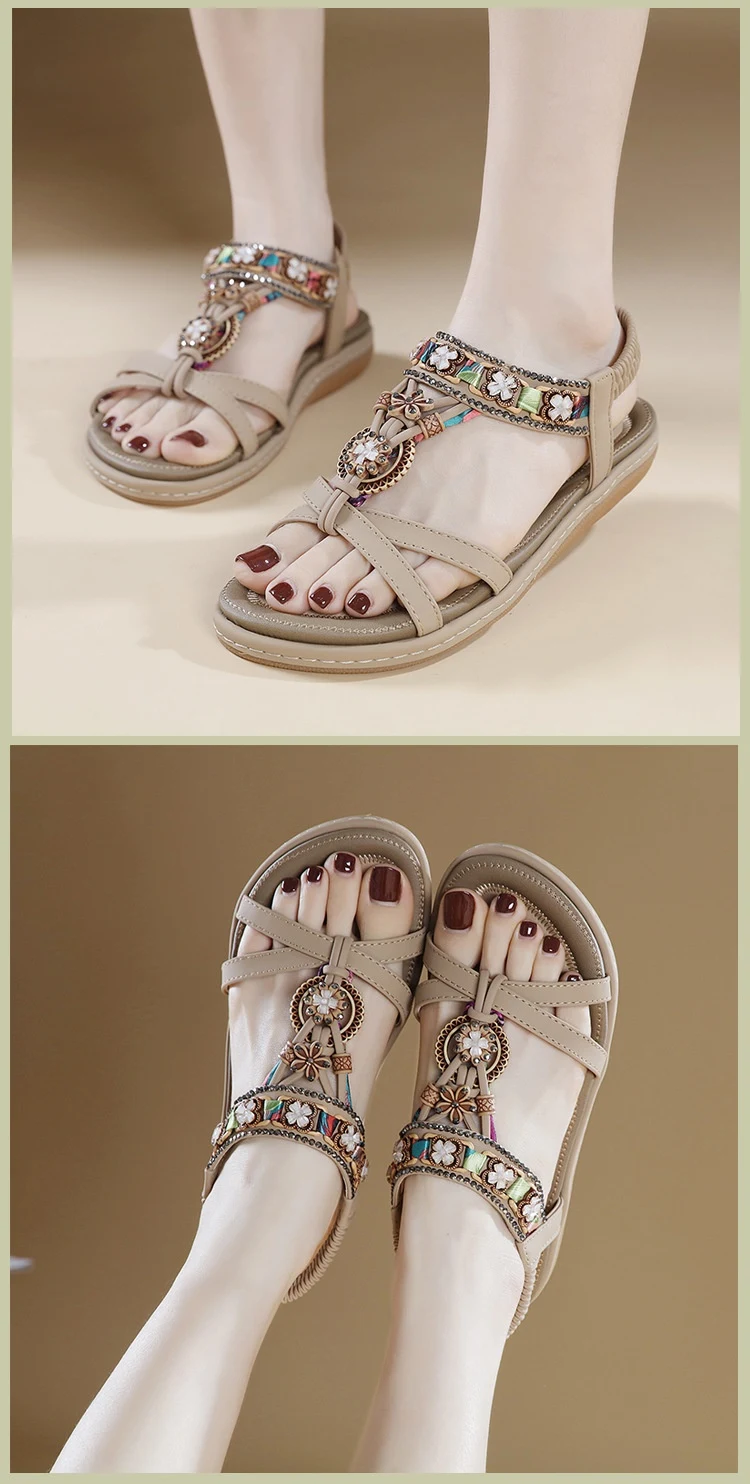 Title 16, Bloemen Comfortabele Casual Strand Platte Sanda...
