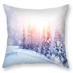Fronha estampada de paisagem de neve escandinava para um quarto aconchegante, toque nórdico e noites tranquilas, ideal para relaxar. — foto 6