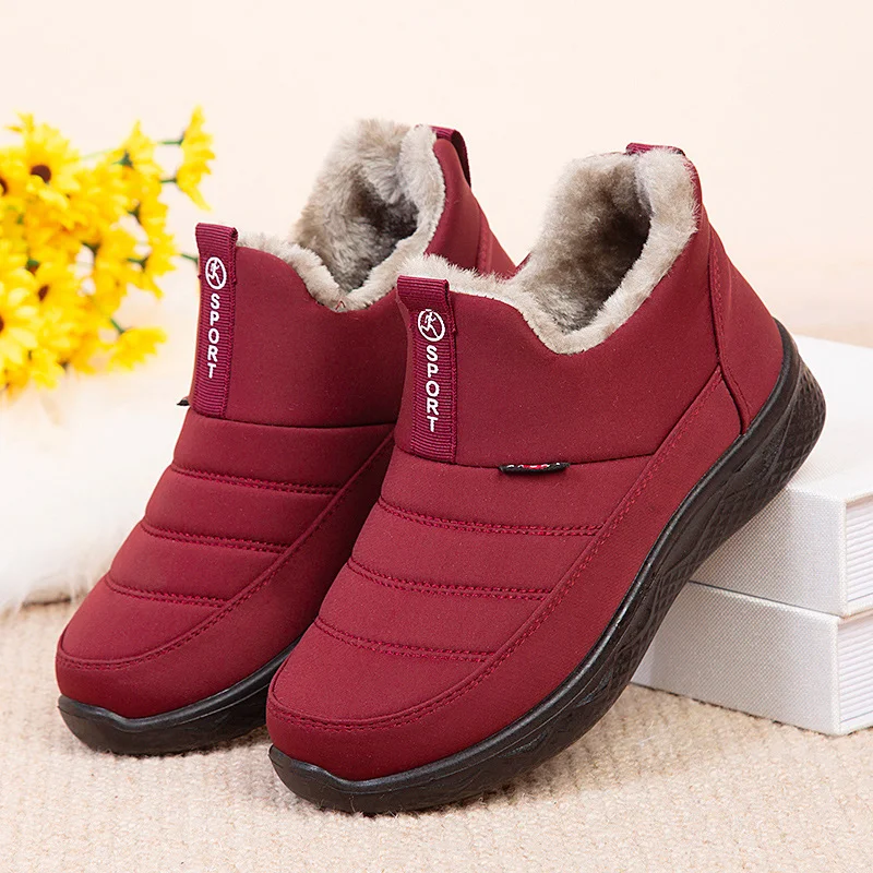 Winter Cotton Boots Old Beijing Cloth Shoes Fleece Lined Padded Warm Keeping for Elderly and Large Sizes Flat Bottom. — photo 12