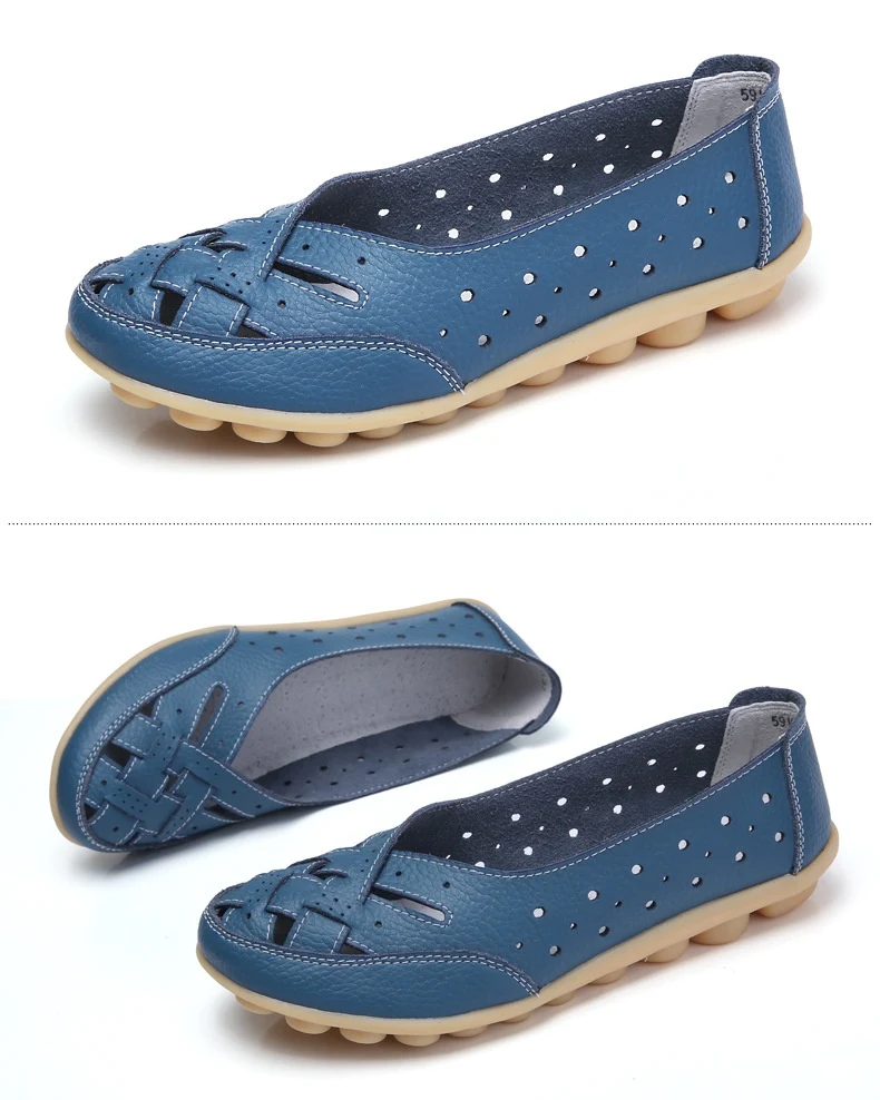 Women's Middle-aged and Elderly Hollow Hole Flat Gommino Shoes, Round Toe, Soft Bottom, Comfortable Walking, Everyday We — photo 19