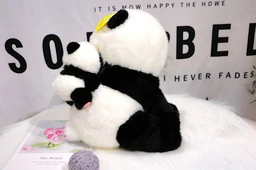 Title 4, Simulation mother and child panda doll, soft an...