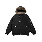 Men's Hooded Winter Coat with Fur Collar, Loose Cotton-padded, Trendy Brand Metal Buckle Top. Stay warm and stylish in t — photo 9
