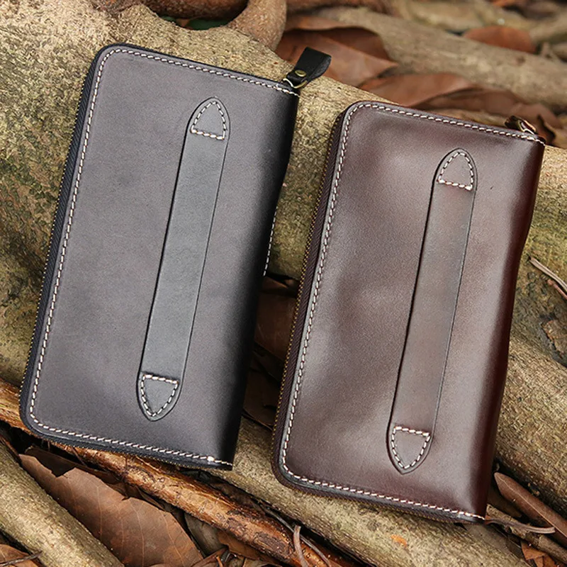 Men's Cowhide Skull Ghost Head Zipper Wallet, a unique and secure wallet for everyday use, featuring durable constructio — photo 1