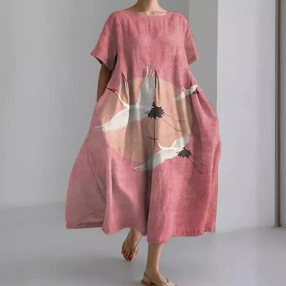 Vestido de manga corta estampado informal elegante para mujer — foto 15