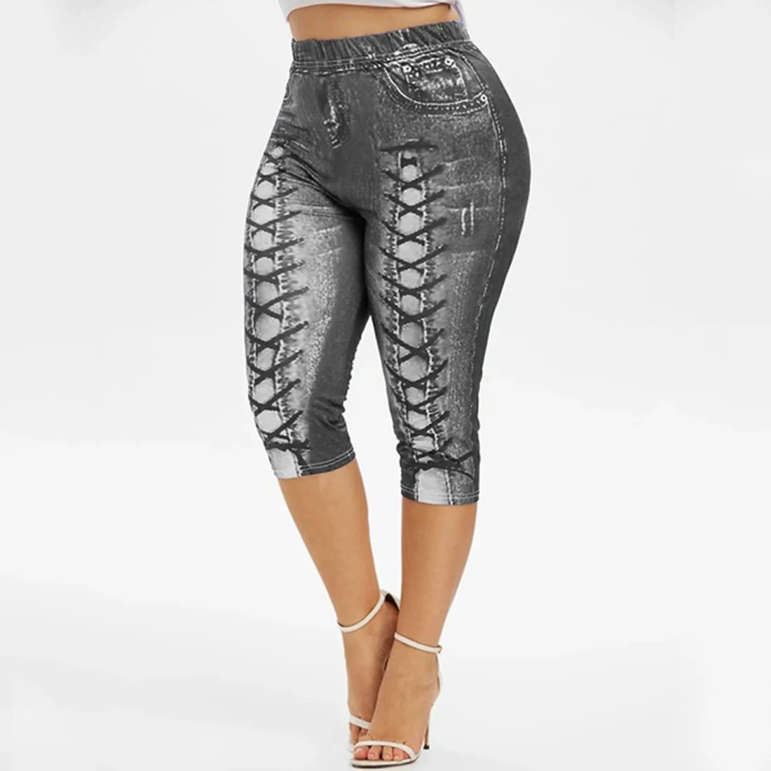 Digital Print Denim Sports Pocket Leggings Yoga Pants Plus Size from AliExpress WISH. Comfortable and perfect for fitnes — photo 1