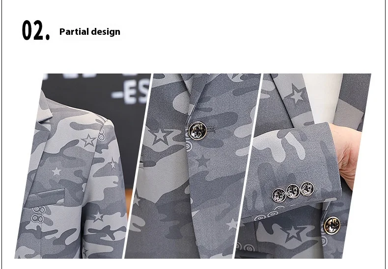 Title 2, Terno pequeno casual camuflado masculino Perfei...