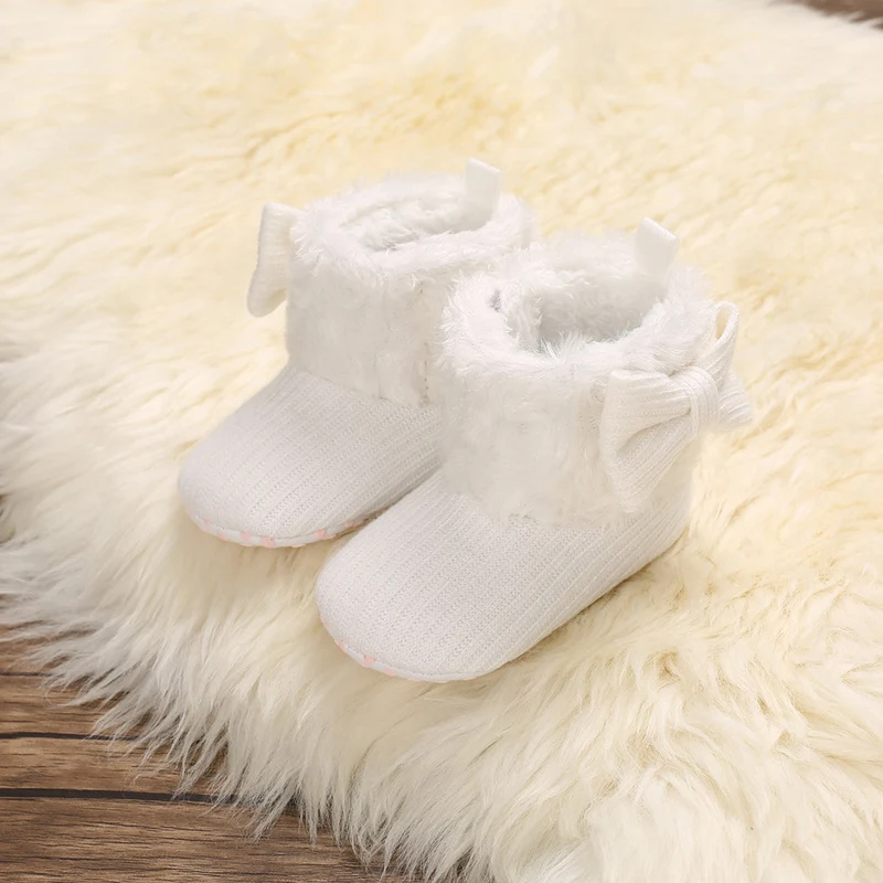 Title 6, 0-1 Year Old Baby Snow Boots, Unisex, Bow Knitt...