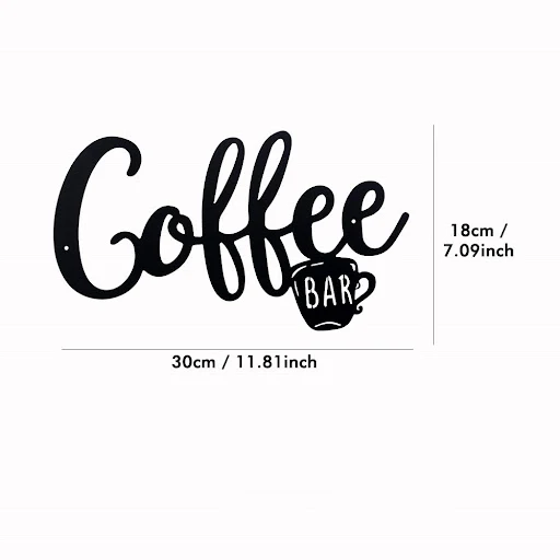 Title 7, Decoração de parede COFFEE BAR com letras pendu...