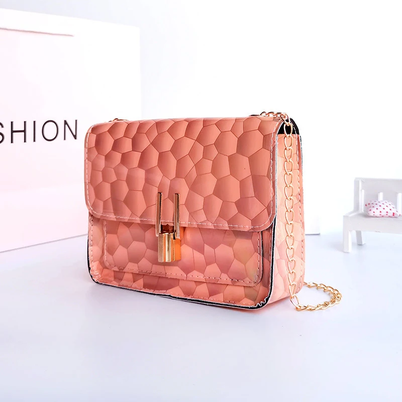 Geometric Symphony Laser Iridescent Lock One Shoulder Crossbody Bag — photo 1