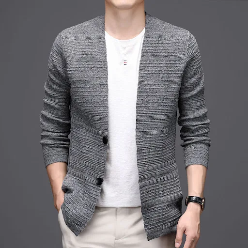 Title 2, Loose Knit Sweater Jacket With Suit Lapel. Expe...