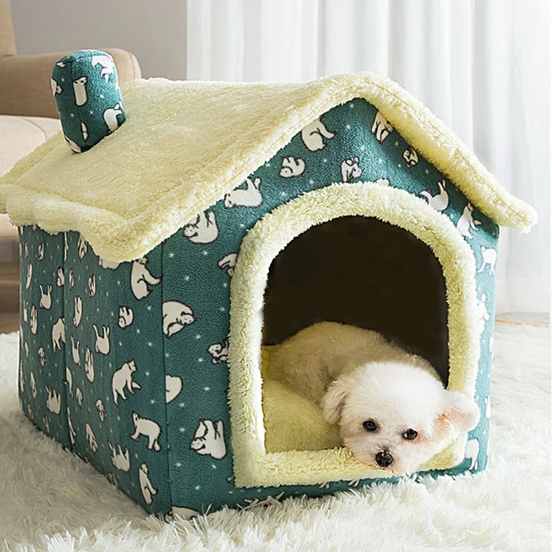 Title 14, Foldable Cat Bed Pet Dog House Winter Cat Villa...