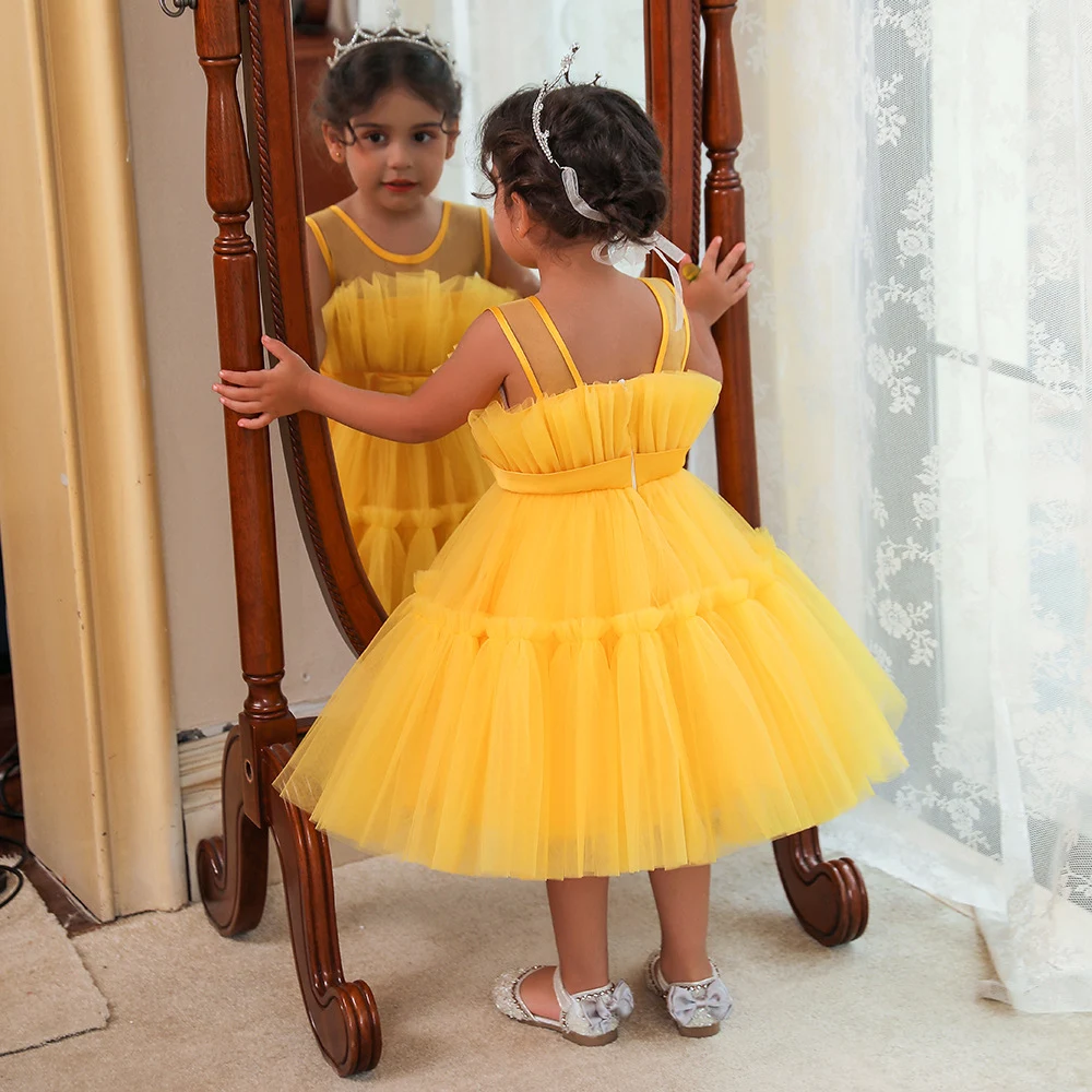 Title 7, Meisjes mode effen kleur puffy tule taartrok, p...