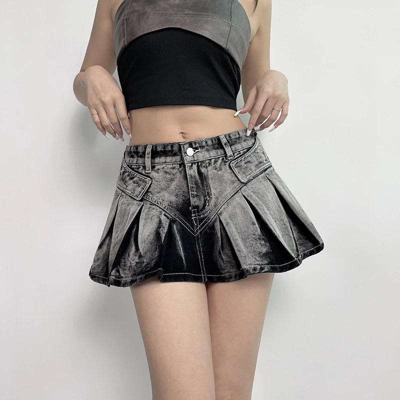 Title 8, Womens American Washed Gradient Denim Skirt. C...