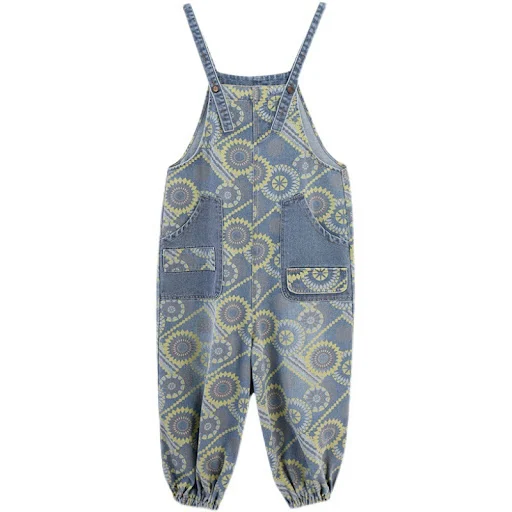 Title 5, Macacão Jeans Spring Lean Print para mulheres