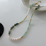 Colar de pérolas de pedra natural feminino vintage duplo, adicione um toque de elegância atemporal ao seu visual diário. — foto 36