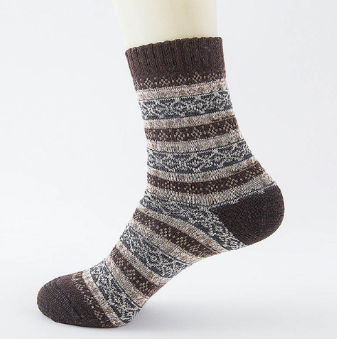 Winter Warme Dicke Gestreifte Wollsocken Freizeitsocken Businesssocken Genieße den Winter mit warmen und stilvollen Socken. Perfekt für jeden Anlass. — foto 36