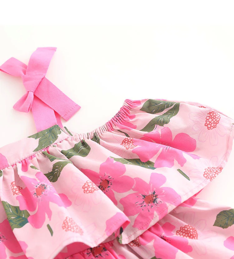 Title 4, Meisjes grote bloemen katoenen sling suit, perf...