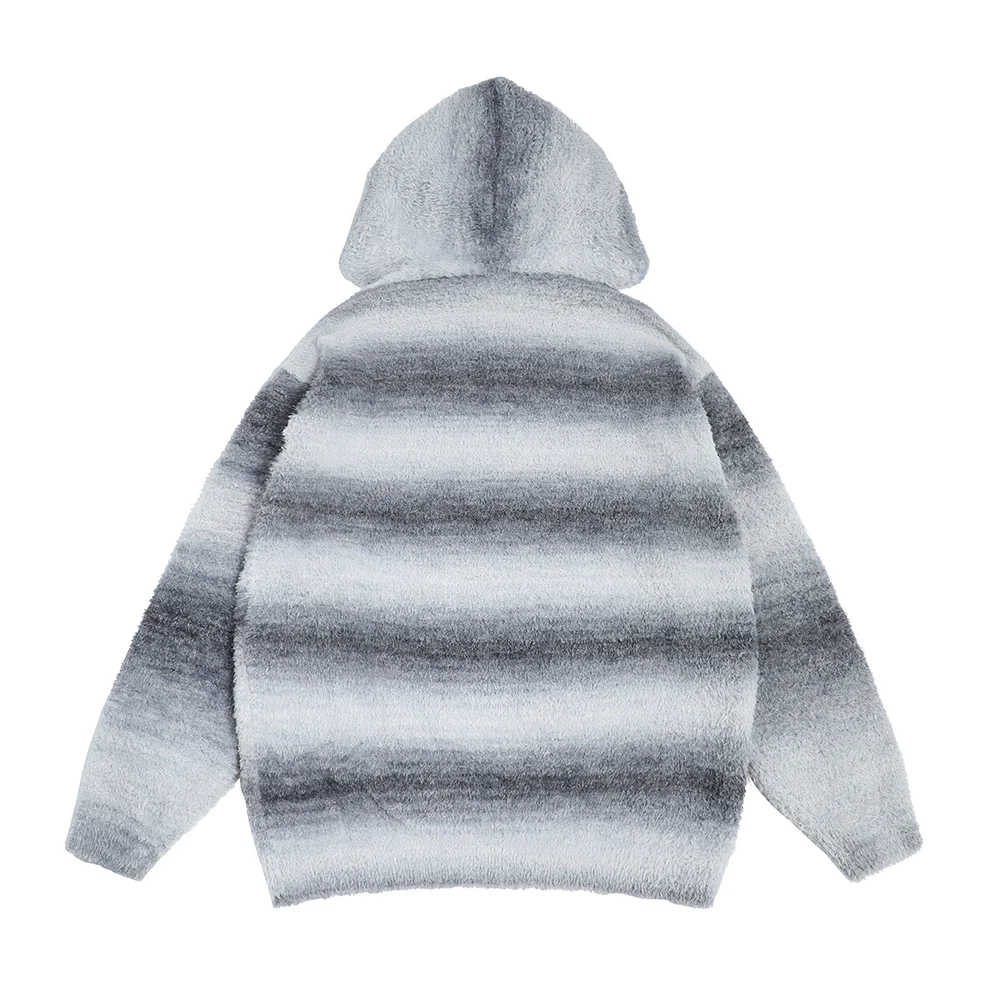 Title 8, Mens Gradient Stripes Hooded Sweater, comforta...