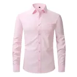 Camisa masculina de manga longa para negócios casual, conforto e estilo. Perfeita para um visual profissional e moderno, ideal para diversas ocasiões e eventos. — foto 17