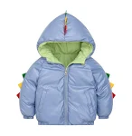 Verdikte cartoon dinosaurus gewatteerde jas voor kleine en middelgrote kinderen, warm en comfortabel voor de winter. — foto 4