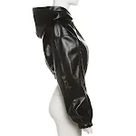 New Women's Long Sleeve Zipper Slim Fit Hooded Faux Leather Coat – Stylish and Comfortable Outerwear for a Modern Woman — photo 6