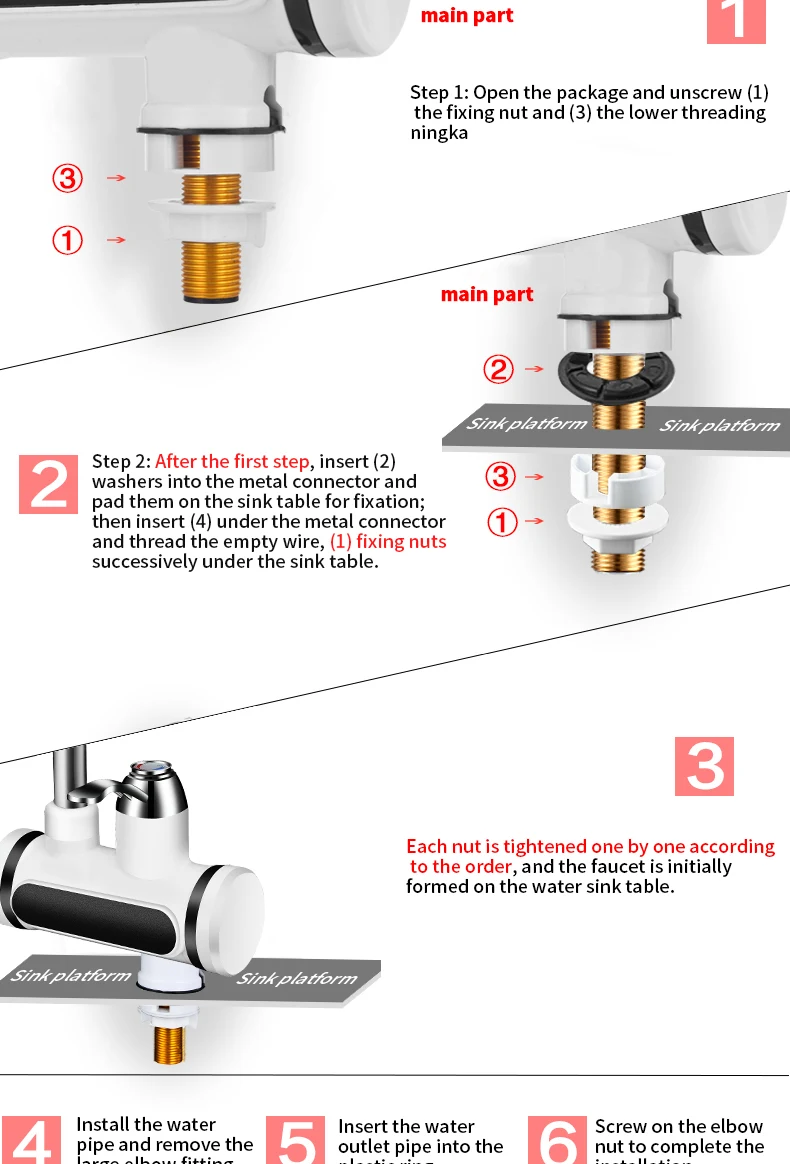 Title 2, Kitchen Electric Water Tap with Water Heater, T...