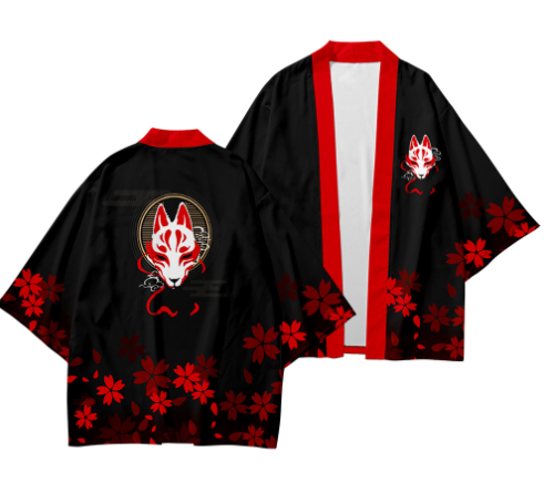 Sun-protective Clothing for Men Fox Yin Yang Shi Robe Suit Cardigan Shirt with 3/4 Sleeve Haori, perfect for sun protect — photo 6