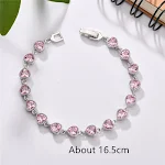 Pulseira Love com zircônias AAA e incrustações de cobre. Jóia feminina elegante e romântica, ideal para presente especial, realça sua beleza. — foto 6