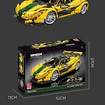 Auto sportiva con blocchi da costruzione per bambini. Giocattolo assemblabile, stimola creatività, motricità e divertimento assicurato. — foto 4