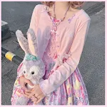 Pink x purple cardigan