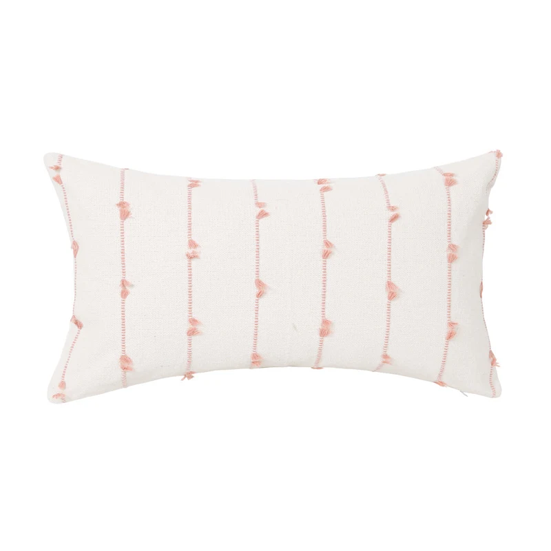 Cotton and Linen Throw Pillow Cover with Cut Flower Design. Enhance your sofa or bed with comfort and style. A perfect h — photo 5