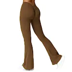 Pantaloni sportivi fitness a vita alta, ad asciugatura rapida, gamba larga, taglio bootcut. Comfort e stile per i tuoi allenamenti! — foto 6