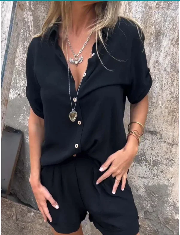 Title 6, Conjunto de camisa de algodão e linho com gola ...