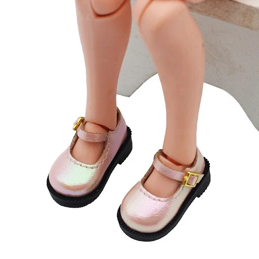 Title 3, Sapatos de boneca de pano com fivela única e co...